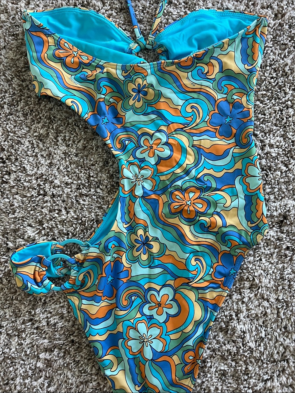 LA Hearts by PacSun Women's Halter Floral Cutout One Piece Swimsuit Size Small - Picture 6 of 7